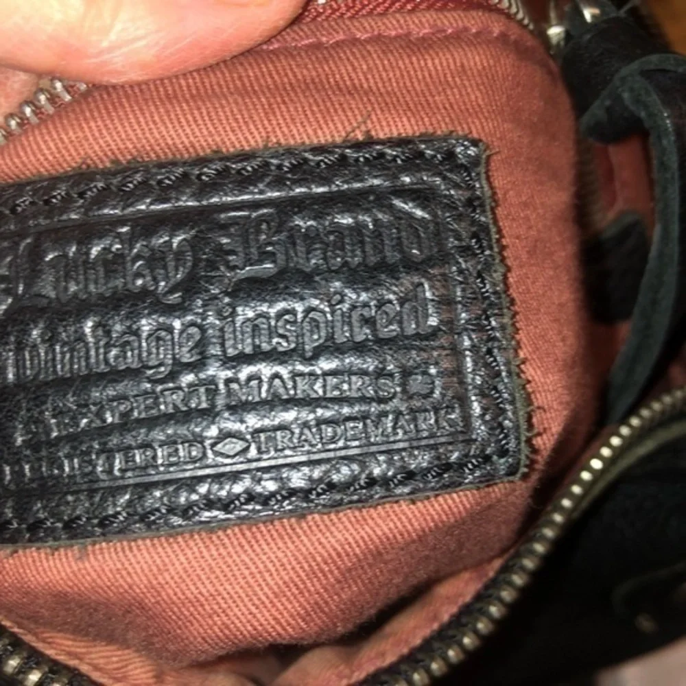 Lucky brand black pebbled leather hobo bag